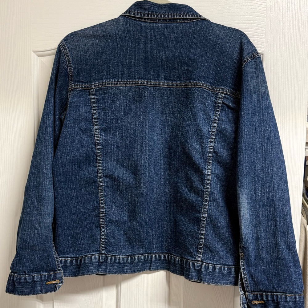 Chico's Dark Blue Denim Jacket - Picture 4 of 4